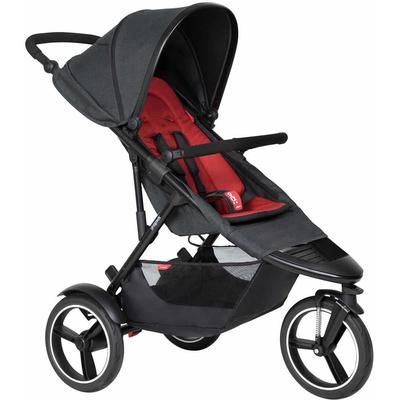 Phil & Teds Dash Stroller & Liner - Black/Chilli