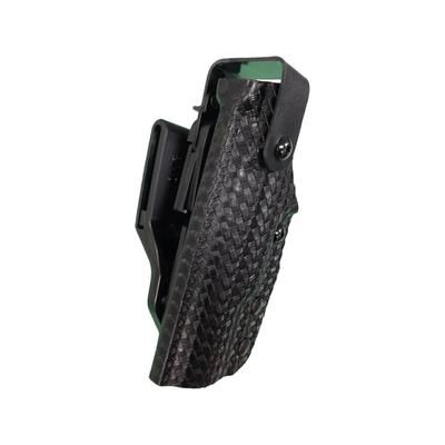 Gould & Goodrich K-ForceTriple Retention Duty Mid Ride OWB Belt Holster Ruger SR9 Ruger SR40 Right Hand Black Weave K391-SRW