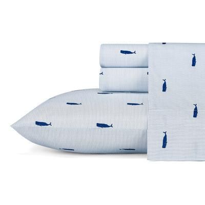Whale Stripe Blue Sheet Set
