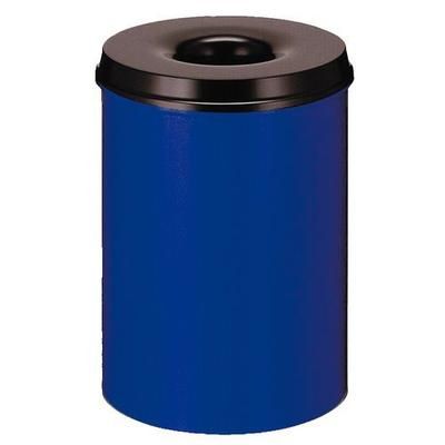 Poubelle Metal Anti Feu 50l Bleue - Vepabins