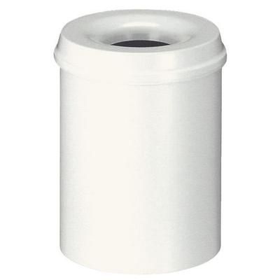 Poubelle Métal Résistant Au Feu - 110 L Blanche - Vepabins