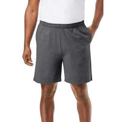 Men’s Big & Tall Lightweight Jersey Shorts by KingSize in Heather Slate (Size XL)