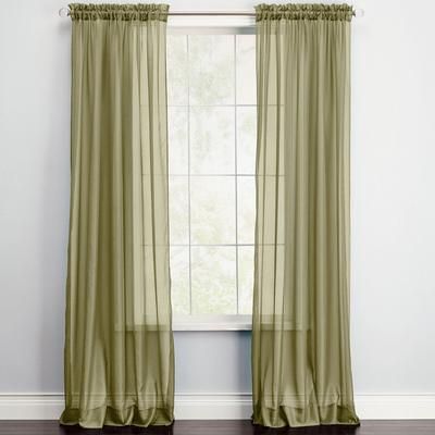 BH Studio Sheer Voile Rod-Pocket Panels -Set of 2 by BH Studio in Sage (Size 120"W 84" L) Window Curtains
