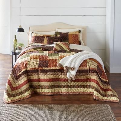 Salem Harvest Bedspread by BrylaneHome in Brown Multi (Size FULL)
