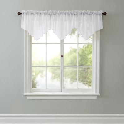 BH Studio Sheer Voile Ascot Valance by BH Studio in White Window Curtain