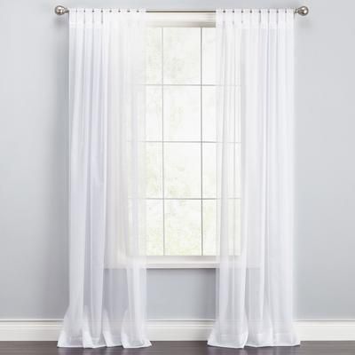 Wide Width BH Studio Sheer Voile Tab-Top Panel by BH Studio in White (Size 60" W 95" L) Window Curtain
