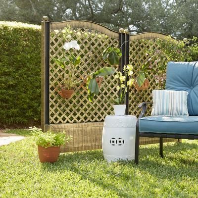 Trellis Fence, Set Of 2 by BrylaneHome in Bronze