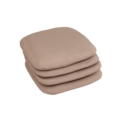 BH Outdoor Performance Set of 4 Stacking Chair Pads by BrylaneHome in Khaki Patio Cushion