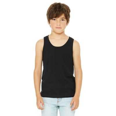 Bella + Canvas 3480Y Youth Jersey Tank Top in Black size Medium | Ringspun Cotton B3480Y