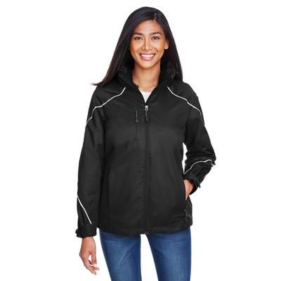 North End 78196 Women's Angle 3-in-1 Jacket with Bonded Fleece Liner in Black size Medium | Polyester