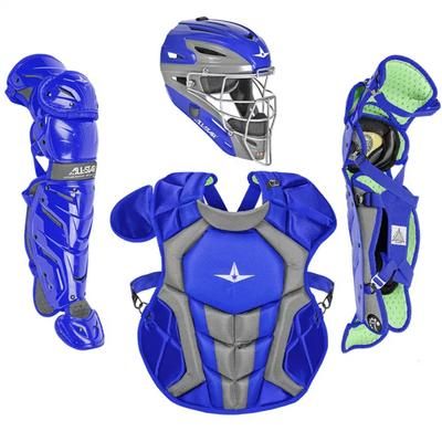 All Star System7 Axis NOCSAE Certified Youth Pro Catcher's Kit - Ages 9-12 Royal
