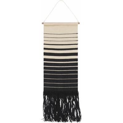 Raphine 40"H x 18"W Jute Black/Oatmeal/Light Beige/Beige Wall Hanging - Boutique Rugs