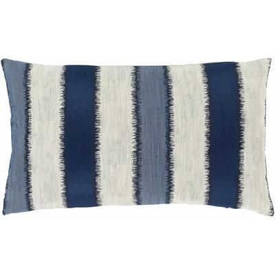Borger 14"L x 24"W Cottage Ivory/Navy Lumbar Pillow - Boutique Rugs