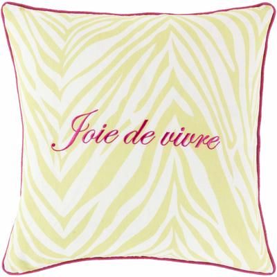 Gwydir 18" Square Cottage Ivory/Light Green/Magenta Throw Pillow - Boutique Rugs