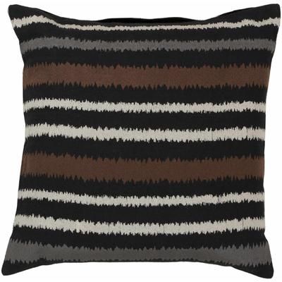 Chance 22" x 22" Modern Black/Cream/Dark Brown/Medium Gray Throw Pillow - Boutique Rugs