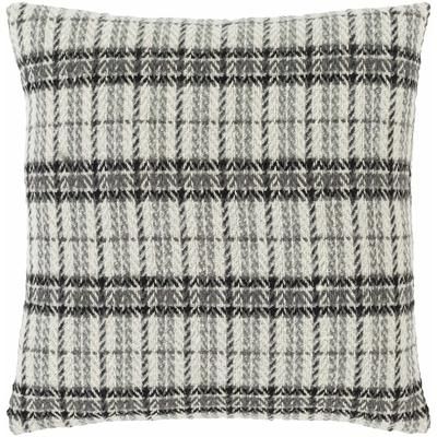 Markville 22" Square Cottage Black/Gray/Off White Throw Pillow - Boutique Rugs