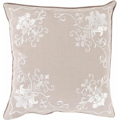 Gosforth 22" Square Cottage White/Lilac/Mauve Throw Pillow - Boutique Rugs