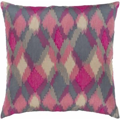 Peterlee 20" Square Traditional Cotton Rose/Burgundy/Charcoal/Dusty Sage/Magenta/Medium Gray/Dark Pink Throw Pillow - Boutique Rugs