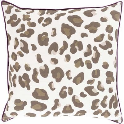Woorree 20" Square Modern Dark Brown/Light Gray/Plum Throw Pillow - Boutique Rugs