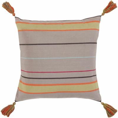 Scullin 20" Square Modern Cotton Black/Aqua/Gray/Light Olive/Orange/Red/Olive Throw Pillow - Boutique Rugs