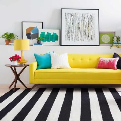 Antrim 18" Square Modern Cotton Navy Lumbar Pillow - Boutique Rugs