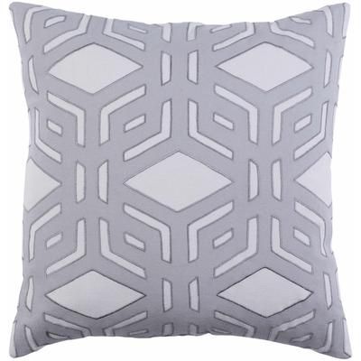 Berala 20" Square Traditional Cotton Light Gray/Charcoal/Gray Throw Pillow - Boutique Rugs