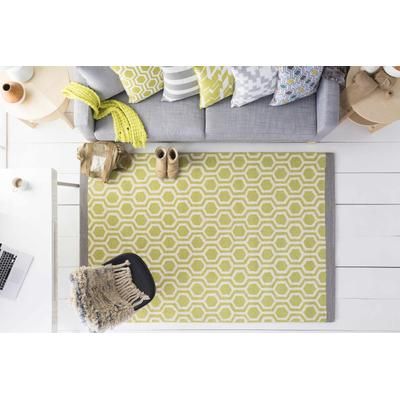 Ballypatrick 18" Square Modern Cotton Grass Green/Off White/Lime/Ivory/Lime Green Throw Pillow - Boutique Rugs