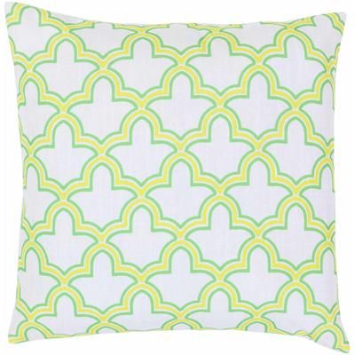 Bundeena 18" Square White/Grass Green/Light Green/Lime Green Throw Pillow - Boutique Rugs