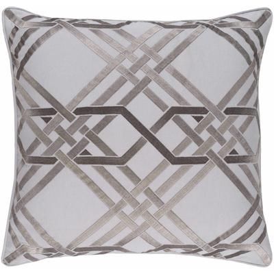 Magheralin 20" Square Traditional Light Gray/Taupe Throw Pillow - Boutique Rugs