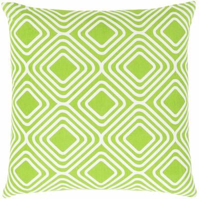 Peterculter 18" Square Modern Cotton Green/Off White Throw Pillow - Boutique Rugs