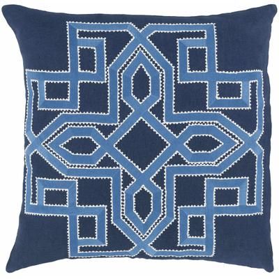 Yarraville 20" Square Traditional Navy/Ivory/Blue Throw Pillow - Boutique Rugs