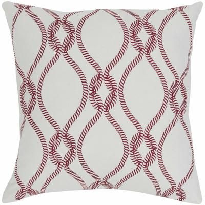 Robertsville 22" Square Coastal Cotton Cream/Red Throw Pillow - Boutique Rugs