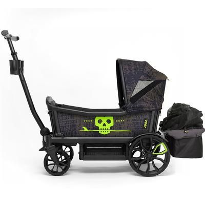 Veer Cruiser (2 Seater) Stroller Wagon with Retractable Canopy + Basket Bundle - Surf