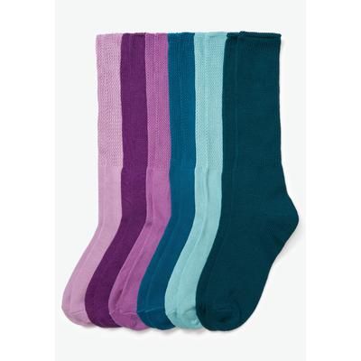 Plus Size Women's 6-Pack Rib Knit Socks by Comfort Choice in Jewel Tone Pack (Size 2X) Tights