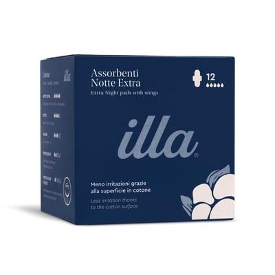 Illa® Care Assorbenti Notte Extra con Ali 12 pz