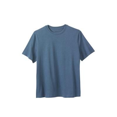 Men's Big & Tall Shrink-Less Lightweight Crewneck T-Shirt by KingSize in Heather Slate Blue (Size 6XL)