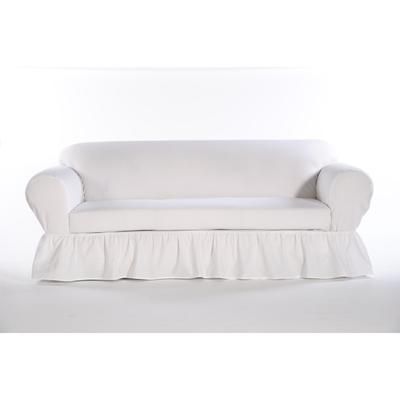 Ruffled 2-Pc. Slipcover by Classic Slipcovers in White (Size CHAIR)