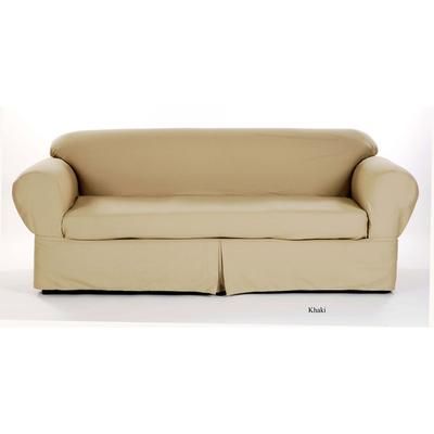 Twill 2-Pc. Slipcover by Classic Slip Covers, Inc. by Classic Slipcovers in Khaki (Size SOFA)