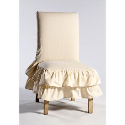 2-Tier Ruffled Dining Chair Slipcover by Classic Slipcovers in Natural (Size DINING CHR)