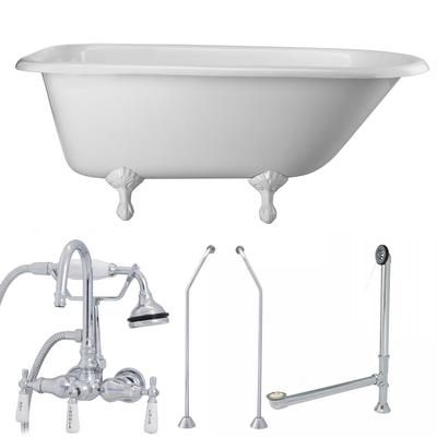 Randolph Morris Heritage 60 Inch Cast Iron Classic Clawfoot Tub and Faucet Package TUBSET7WHCP