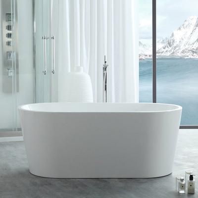 Randolph Morris Chloe 63 Inch Acrylic Double Ended Freestanding Tub - No Faucet Drillings RMJ23-PB