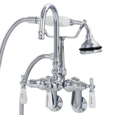 Randolph Morris Clawfoot Tub Wall Mount Gooseneck Faucet with Handshower RM403-CP