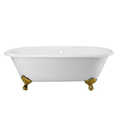 Randolph Morris Cambridge 72 Inch Cast Iron Double Ended Clawfoot Tub - No Faucet Drillings LG72DE0WDIS