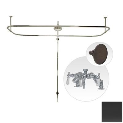 Randolph Morris Side Deck Mount Clawfoot Tub Shower Enclosure with Downspout Faucet and Watering Can Shower Head RM738WORB
