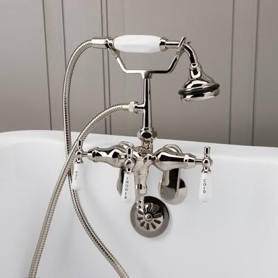 Randolph Morris Clawfoot Tub Wall Mount Downspout Faucet with Handshower RM155PN