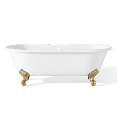 Cheviot Regal 70 Inch Double Ended Cast Iron Clawfoot Tub - Rim Faucet Drillings 2180-WW-7-PB
