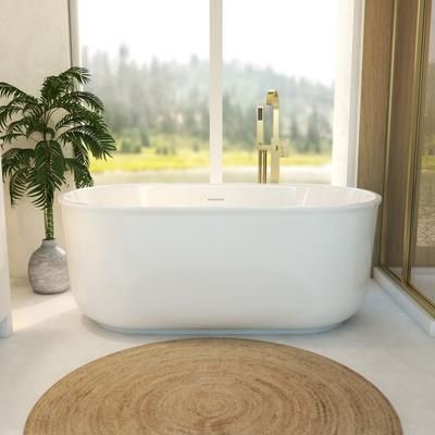 Randolph Morris Taft 67 Inch Acrylic Double Ended Freestanding Tub - No Faucet Drillings RMD52-BB