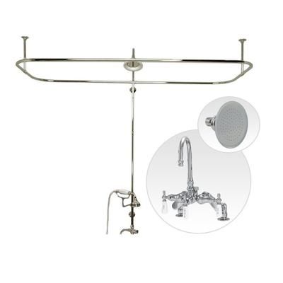 Randolph Morris Side Deck Mount Clawfoot Tub Shower Enclosure with Gooseneck Faucet and Watering Can Shower Head RM733WC