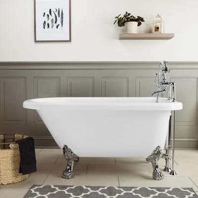 Randolph Morris Stratford 57 Inch Acrylic Classic Clawfoot Tub - Rim Faucet Drillings - Lion Paw Feet RMA57RT7WLPC