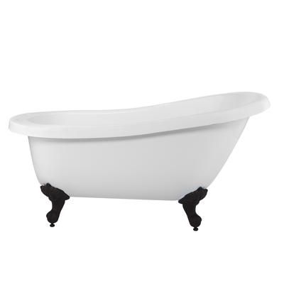 Randolph Morris Bristol 62 Inch Acrylic Slipper Clawfoot Tub - No Faucet Drillings - Imperial Ball & Claw Feet RMA62SL0WSIB